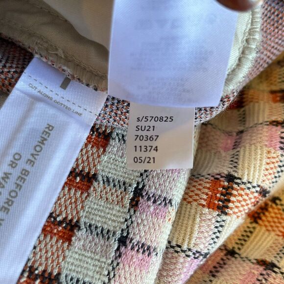 Ann Taylor Belted Mini Skirt Plaid Wrap Pink Orange Pockets Retro 12P NEW NWT - Picture 5 of 7